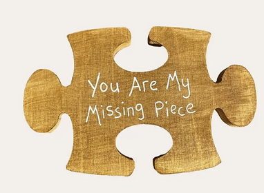 Rustic Wooden Jigsaw Piece quoting nice sentiment