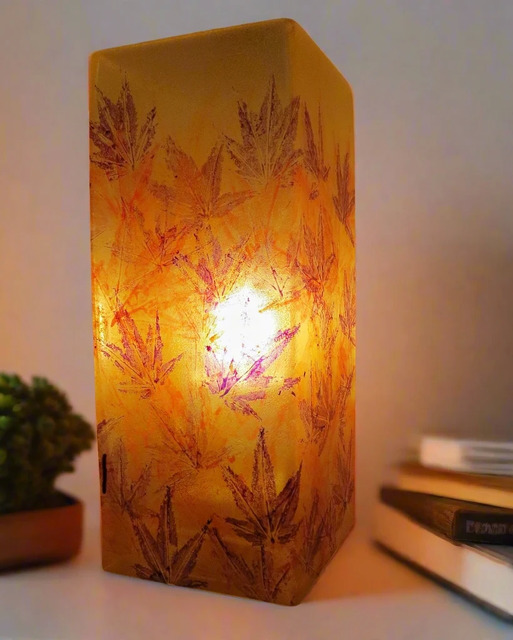 Handmade Maple Leaf Lamp, One of a Kind, Autumn