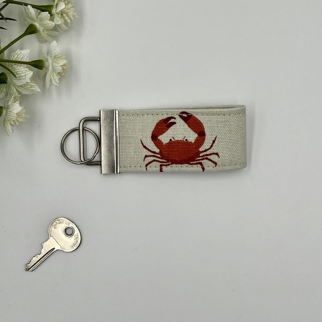 Crab Key Fob, Orange Crab Keyring