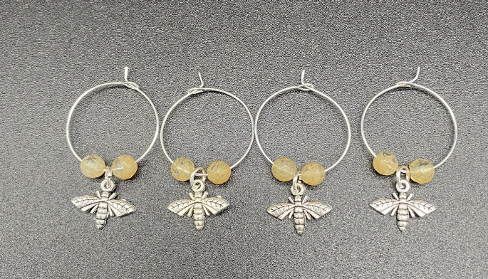 Citrine wine glass charms