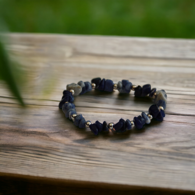 Sodalite with Silver Gemstone Bracelet