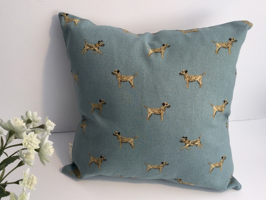 Blue Terrier Cushion, with Inner Pad