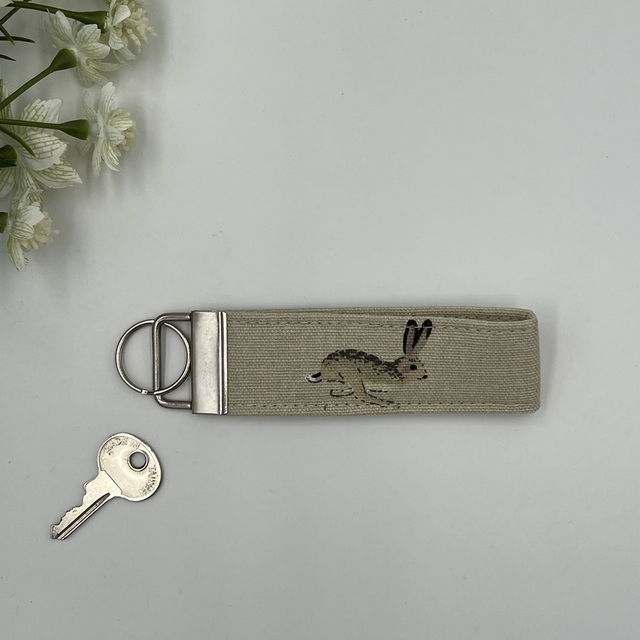 Hare Fabric Key Fob, Key Ring