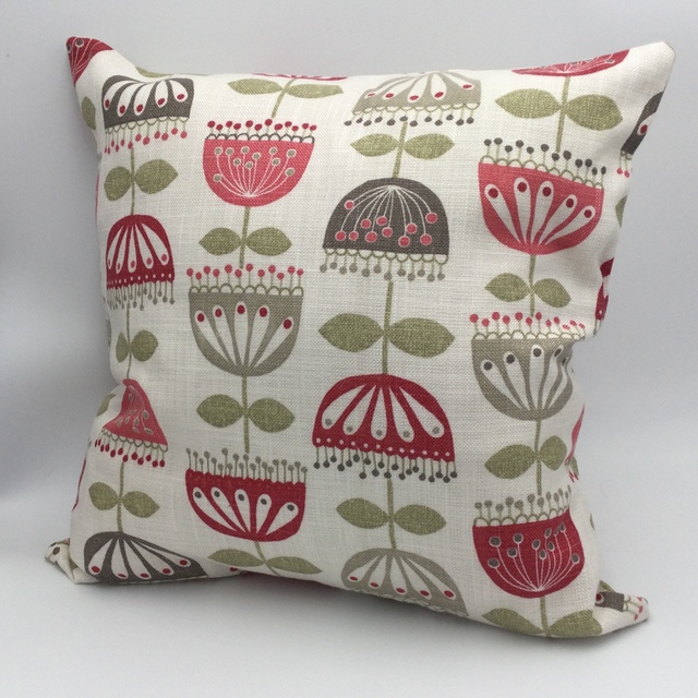 Funky Flowers Cushion, Pink and Green