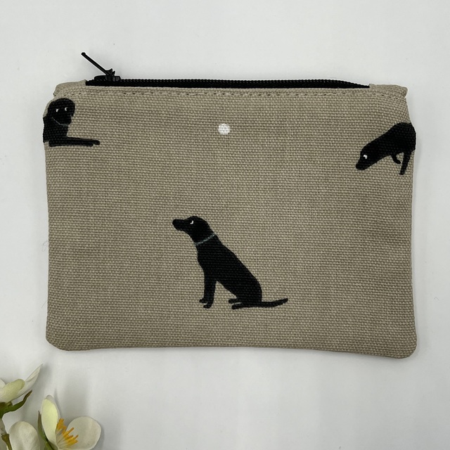 Black Labrador Dog, Zipped Card Holder