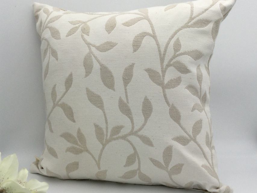 Leaf Trail Jacquard Natural Cushion,  John Lewis