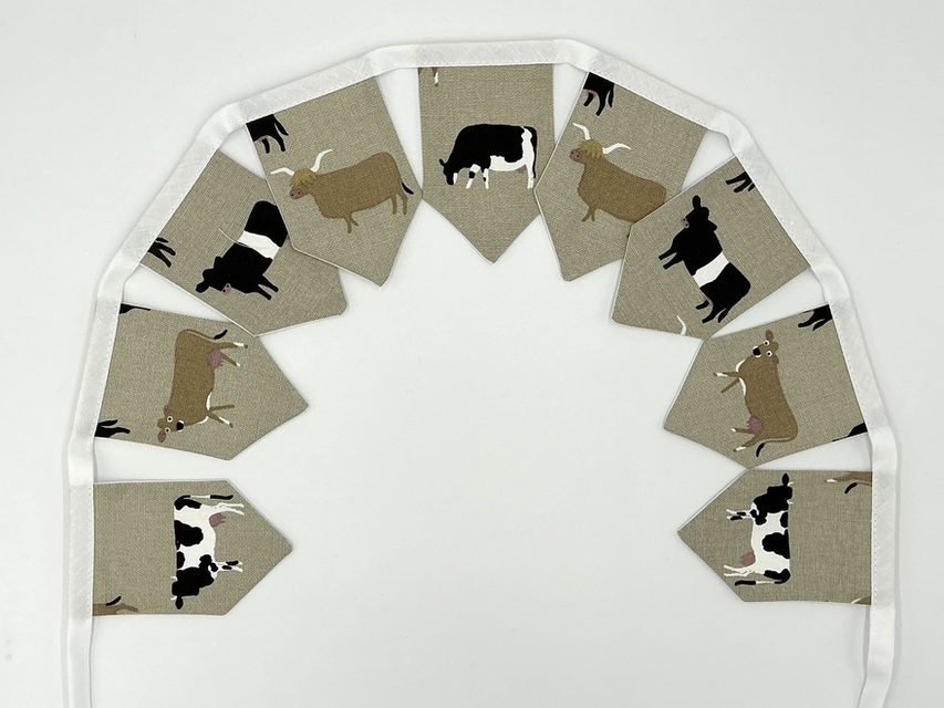 Cows Mini Bunting, Fabric Wall Hanging Decoration