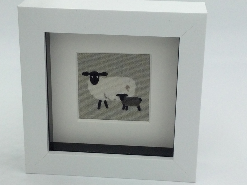 Sheep & Lamb Desk Top Picture, Nursery Wall Art