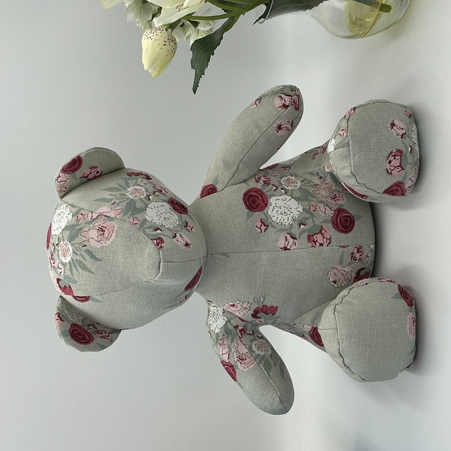 Teddy Bear Floral Doorstop, Weighted Bookend