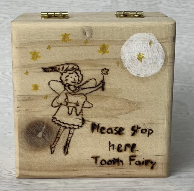 Wooden tooth fairy box