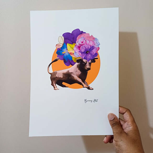 The Bull Bullring Floral Collage Print A4