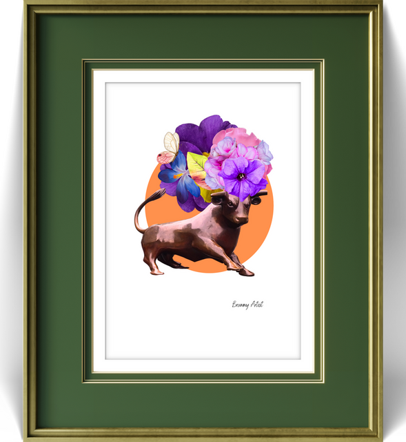 The Bull Bullring Floral Collage Print