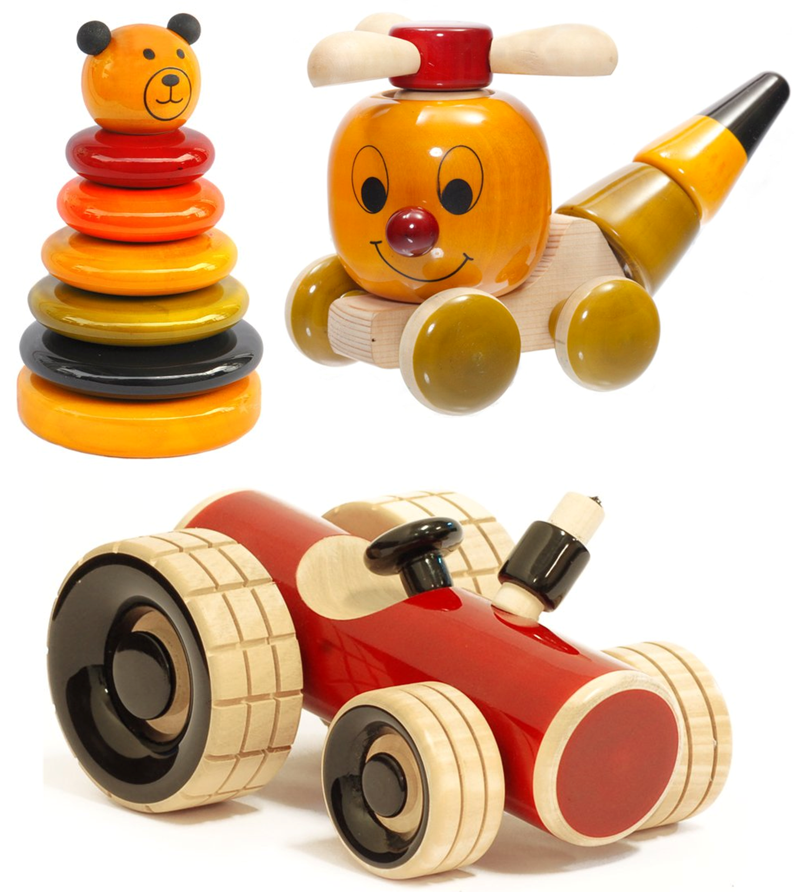 Image of wooden, eco-friendly childrens' toys.