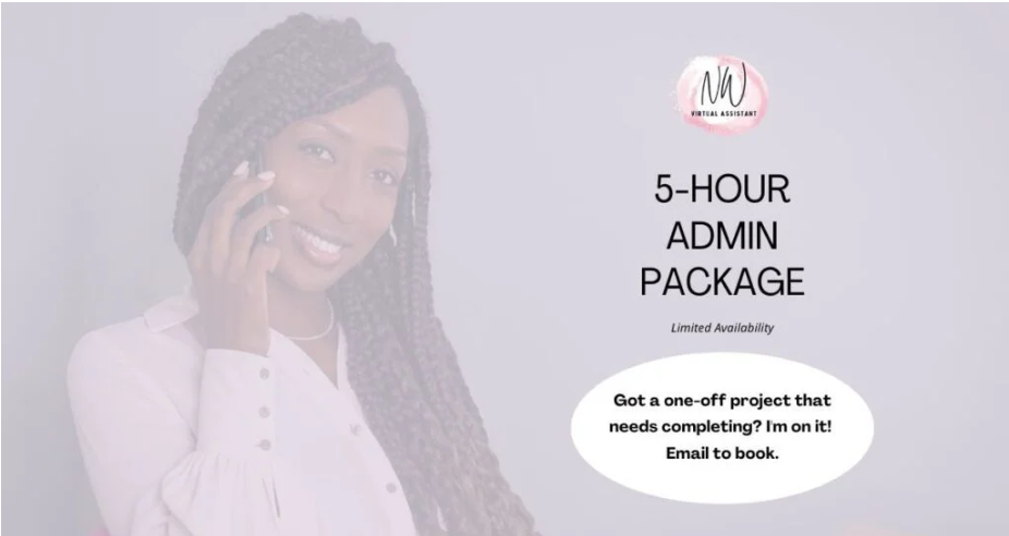 Woman talking on the phone representing a virtual assistant service