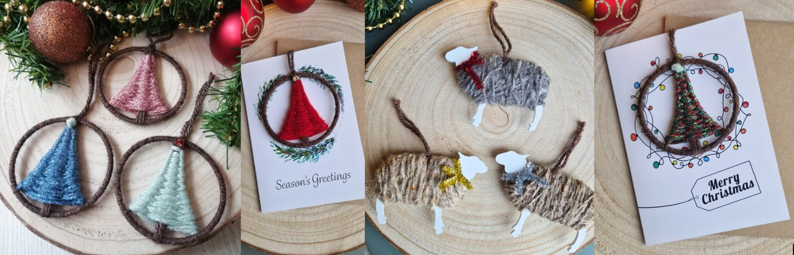 Image of handmade, Christmas yarn decor