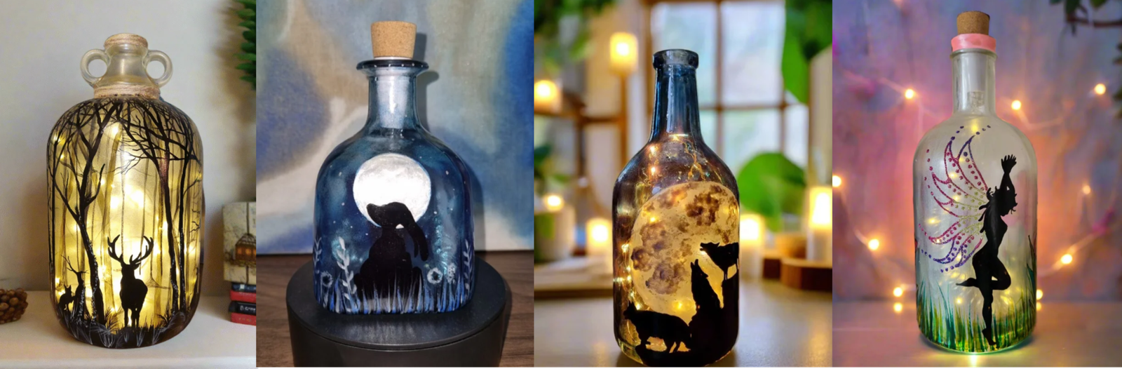 Handmade, sustainable lights with various themes