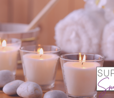 Blog Headers Self-care, pamper yourself, treat yourself vibes. Image of candles