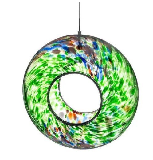 Image of blown glass bird feeder