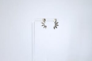 Half Flower Silver Earrings