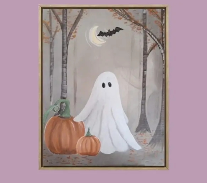 Image of a ghost painting - paint and sip night